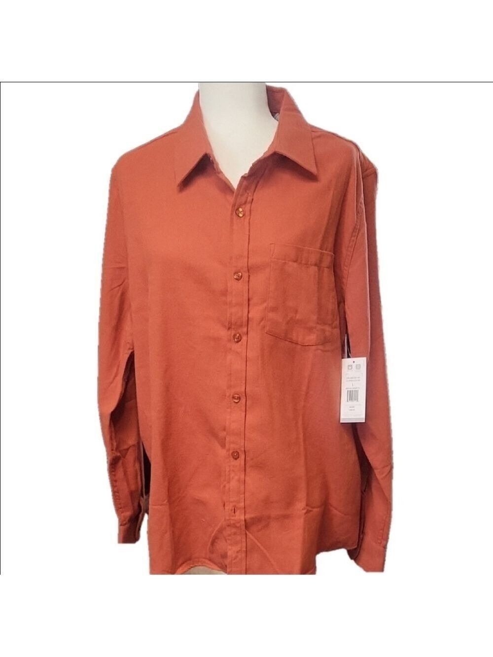 Geoffrey Beene Men's Button Down Shirt Large Rust